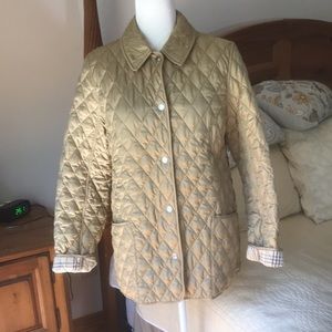 LL Beans Quilted Tan  Jacket Size Medium